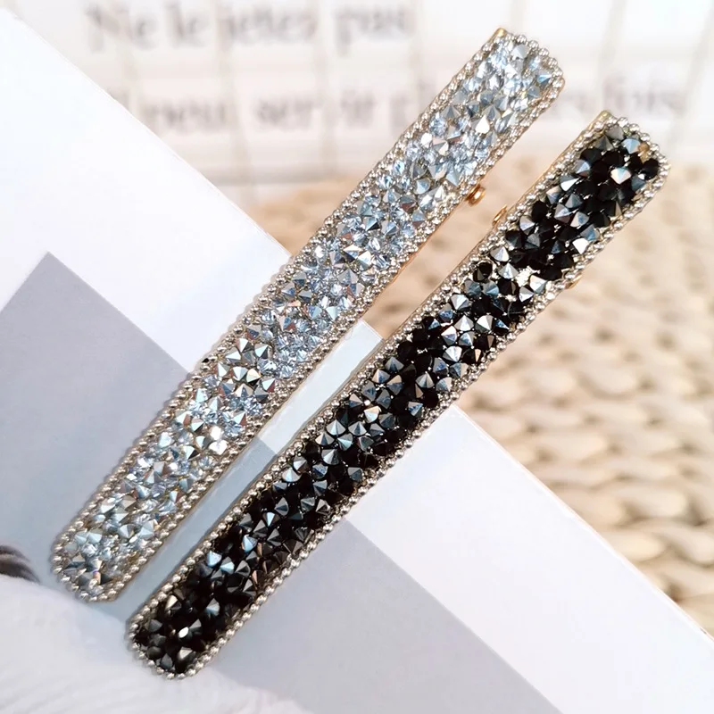 1Pcs Bling Crystal Hairpins Hair Clip Headwear for Women Girls Rhinestone Pins Barrette Styling Tools Accessories 4Colors