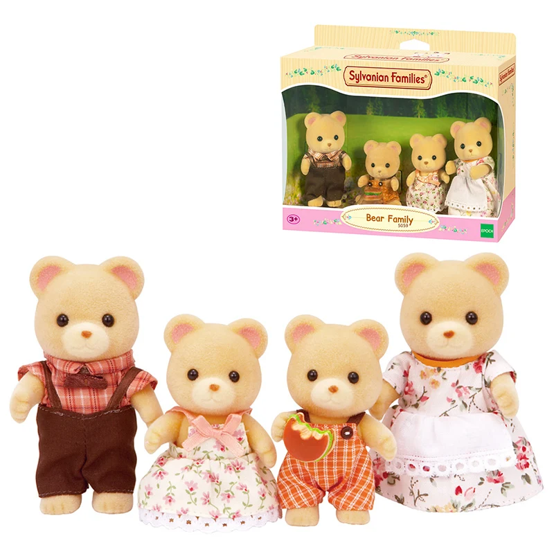 Sylvanian Families медовый Медвежонок семейный кукольный домик 4 шт. Набор фигурок для родителей и детей девочка игрушка подарок новинка 5059