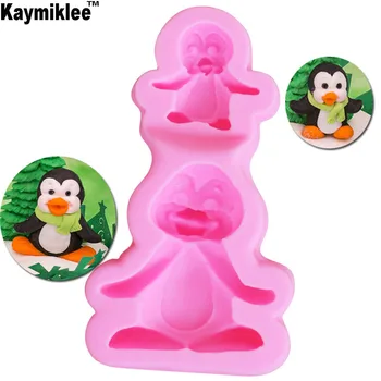 

M934 Penguin Silicone Cake Mold Sugar Paste Animals Chocolate Candy Resi Clay Moulds For Christmas Fondant Cake Decorating Tools