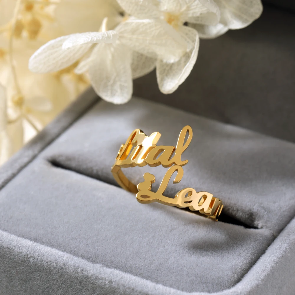 Buy Gold Plated Customized Couple Name Ring By Buyfront at Best Price In  Pakistan | Telemart