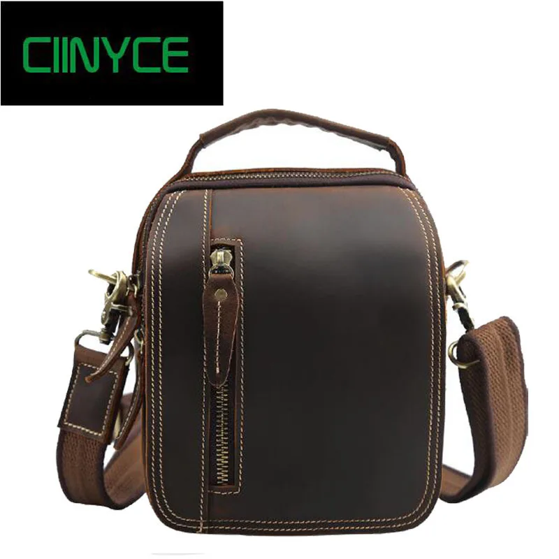

Men's Crazy Horse Genuine Leather Cow Skin Messenger Shoulder Travel Motorcycle Riding Fanny Pack Waist Thigh Drop Leg Bag