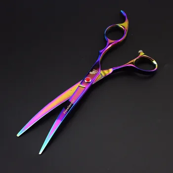 

7.0 inch colorful 4 piece set pet grooming scissors cat dog hair trimming personality hairdressing scissors