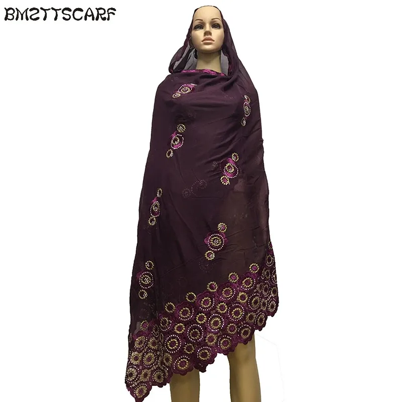 

Winter scarf African Women Scrafs,muslim embroidery big cotton scarf for shawls wraps pashmina BM418