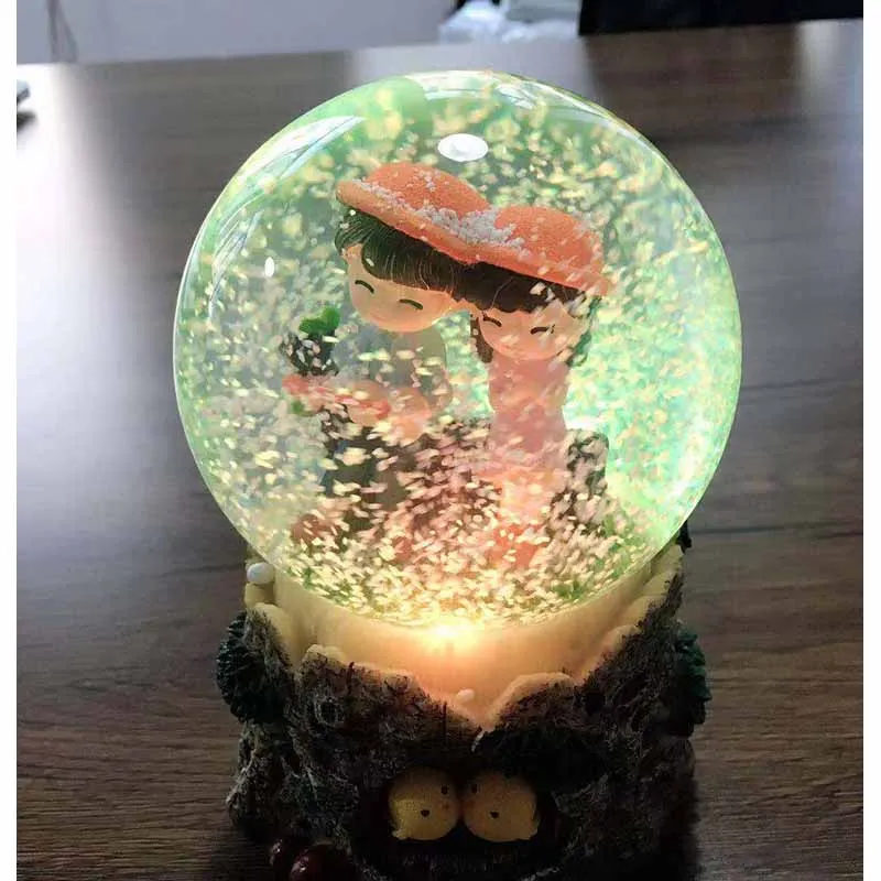 

Gift Music Box Electronic Automatic Spray Snowflake Music Box Water Ball Snow baby girl room decoration Gifts home decor