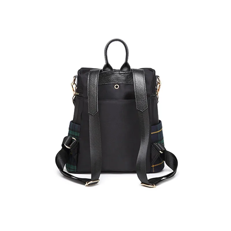 Red or Green plaid women travel backpack school shoulder bag with tote Red or Green plaid women travel backpack school shoulder bag with tote