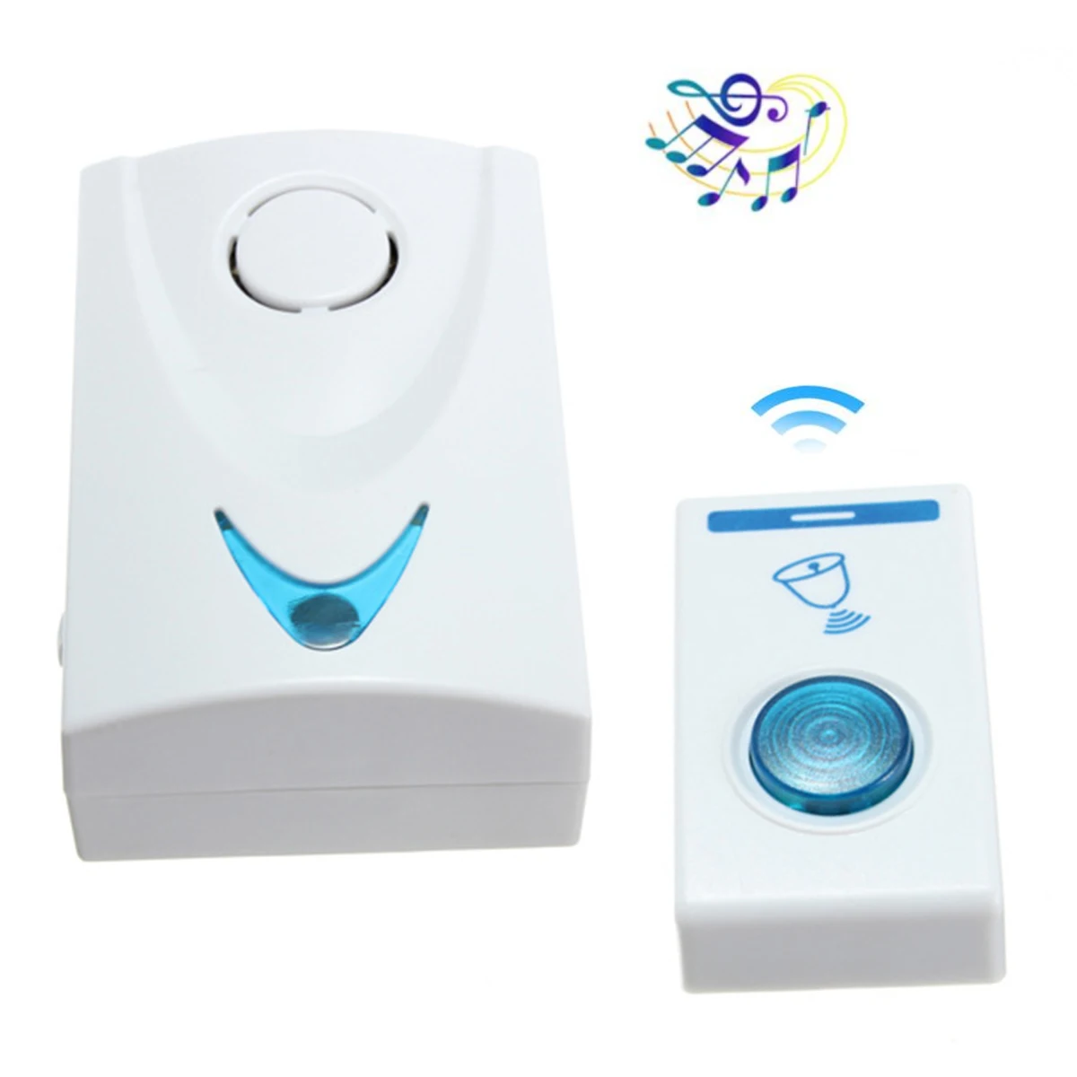 

LED Wireless Chime Door Bell Doorbell & Wireles Remote Control 32 Tune Songs 150M Range For Home Office Hotel