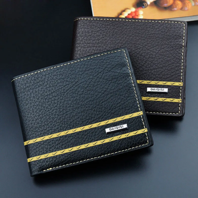 

Men Wallets Purse Small PU Fashion Vintage For Credit ID Card Coin Money Holder Popular
