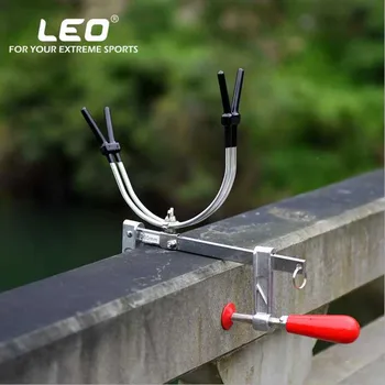 

LEO Fishing Rod Pole Stand Bracket New Boat Marine aluminium alloy Support Holder Adjustable Clamp Fishing Tackle Tool