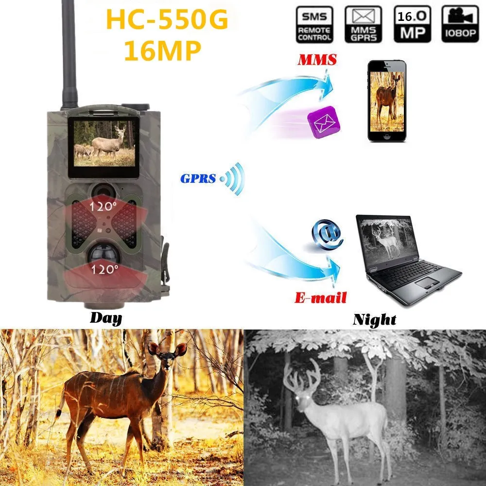 적외선 사냥 카메라 GSM SMS MMS EMAIL 무선 야외 16MP 사냥 카메라 HC-550G 감시 카메라 ce rohs