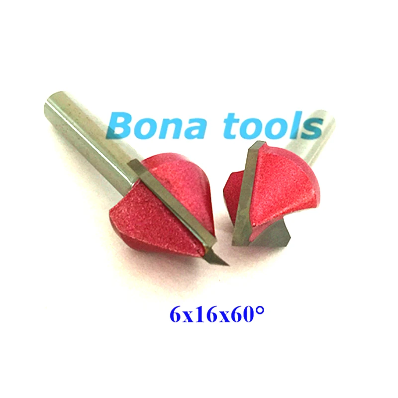 

6x16MM 60 Angle,V Groove Tungsten Carbide Router Bit, Sharp CNC Tools Wood Engraving Bits, Working Wood Cutters for CNC Machines