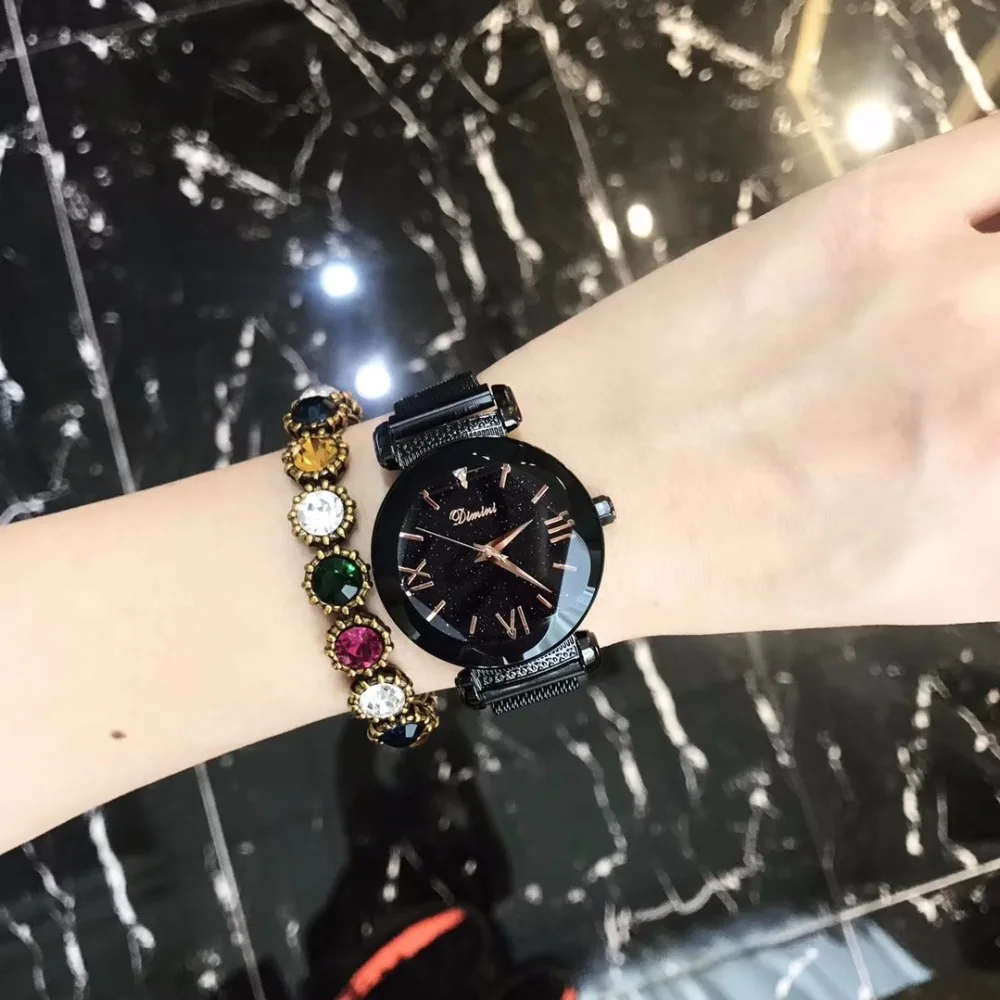 

2018 Luxury Brand lady Watch Women Dress Watch Fashion Rose Gold Quartz Watches Female Magnet Belt Stainless Steel Wristwatches