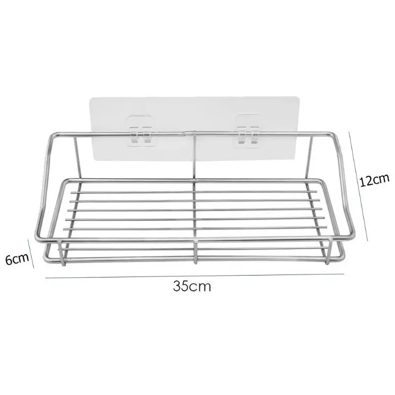 Нержавеющая сталь Self-вешалка на клейкой основе держатель для ванной кухонная полка для хранения