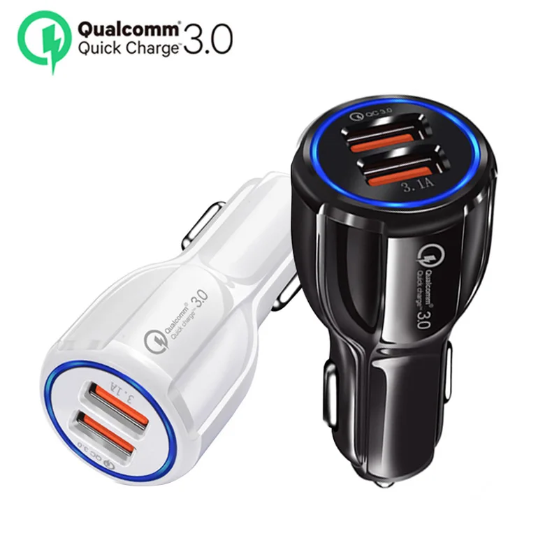

Quick Charge 3.0 Car Charger Cigarette Lighter Socket Adapter QC 3.0 Dual USB Port Fast Charge Car Accessories For Phone DVR MP3