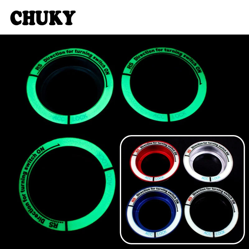 

CHUKY Auto Car Ignition Switch Decoration Stickers Luminous/Carbon For Ford Focus 3 2 MK2 MK3 MK4 ST RS Ford kuga 2005 2016 2017
