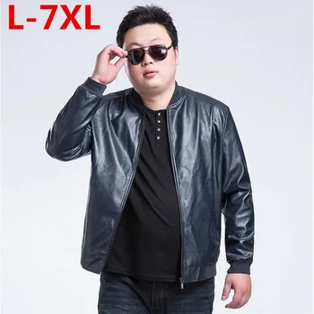 

sell like hot cakes new plus size 7XL 6XL 5XLman leather and autumn coat men The brand of high qualitymen's jacket Free shipping