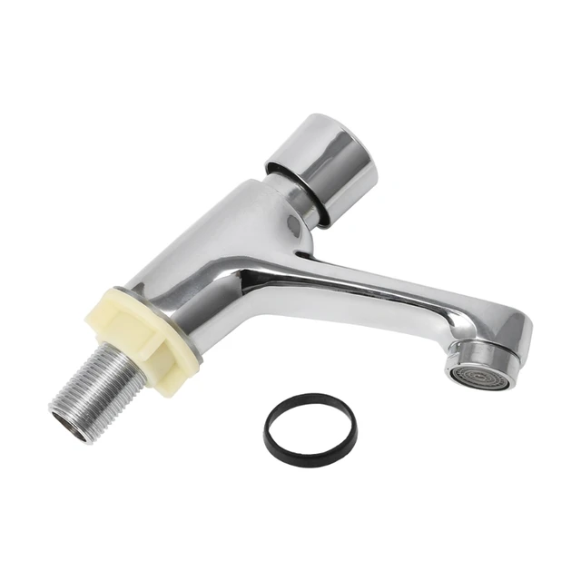 HNGCHOIGE Auto Self Closing Water Saving Tap Bathroom Basin Cold Faucet Delay Push Button