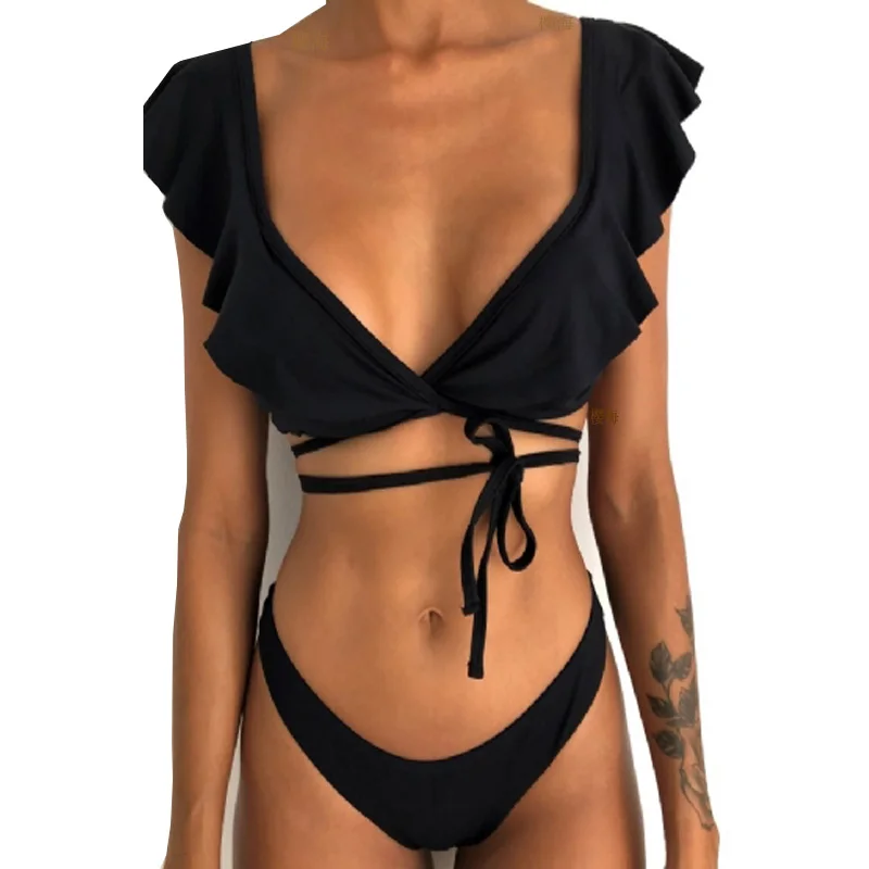 Сексуальный бикини с открытыми плечами Купальник с рюшами женский купальник Бразильский купальный костюм женский набор бикини Biquinis - Цвет: 08