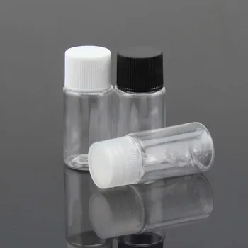 

10ml clear plastic specimen container screw cap x 100 bottle craft pot sample jar top