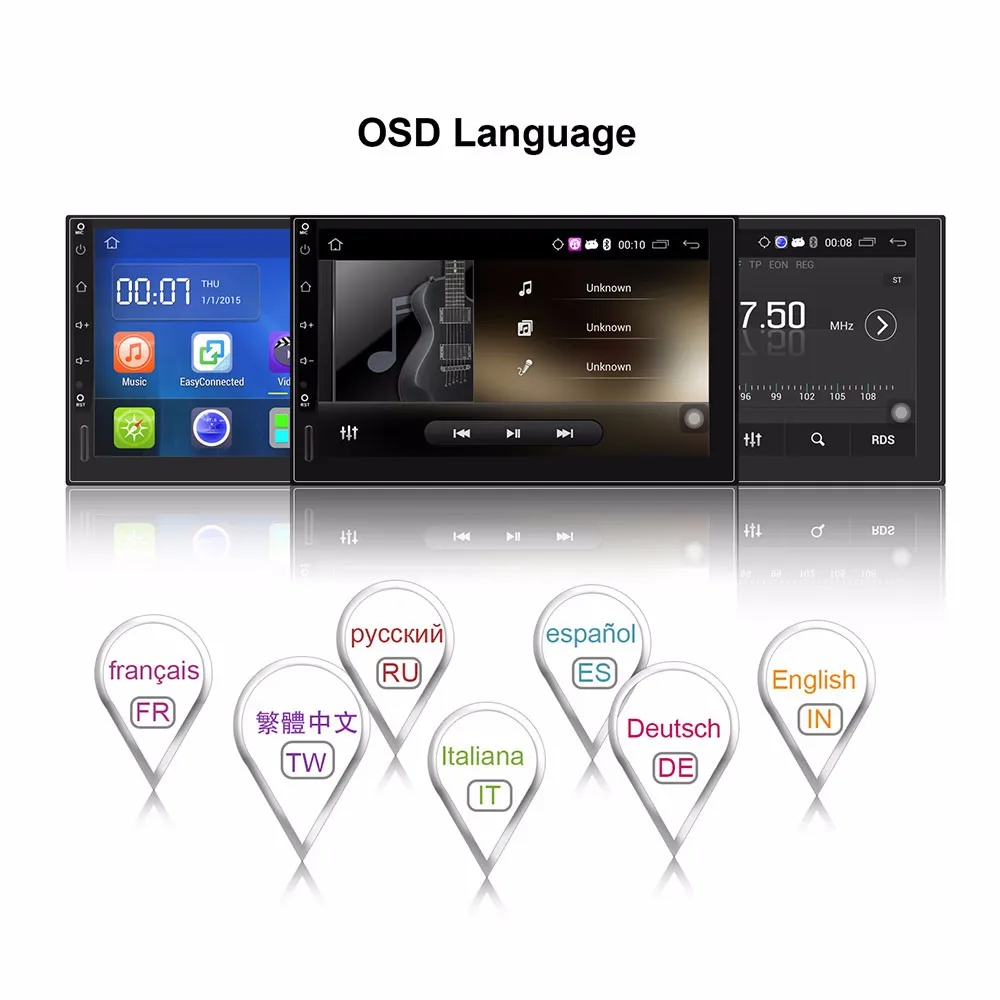 Sale Onever Android 5.1 HD 1024*600 Auto Radio GPS Bluetooth Navigation Car Stereo Player 2 Radio Doble din Rear Camera Sar Styling 5