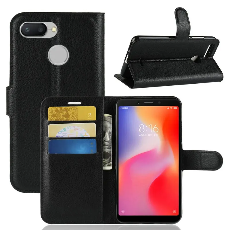 

for Xiaomi Redmi 6 WIERSS Wallet Phone Case for Xiaomi Redmi 6 Pro 3GB 4GB 32GB 64GB Flip Leather Cover Case Etui Fundas>