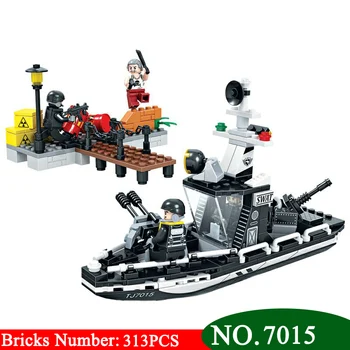 

Winner 7015 313Pcs City Police SWAT Patrol Boat Building Block Brick Toys Bricks DIY Toys for Children's Boy Gifts