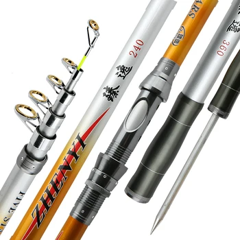 

New Style Telescopic Fishing Rod FPR Superhard Distance Throwing Fishing Pole High Quality Ocean Rock Fishing Rod for Big Weight