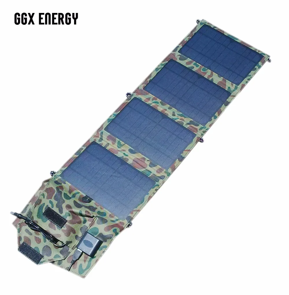 GGX ENERGY 14Watt 18V+USB 5V Portable Solar Battery Charger Panels High Quality Folding Mono Solar