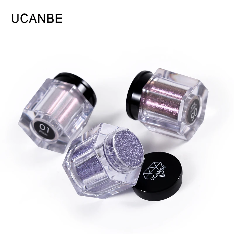 UCANBE бренд Duo-хромированные блестящие тени для век порошок металлический блестящий голографический мерцающий блеск для глаз топперы одиночные тени для век макияж