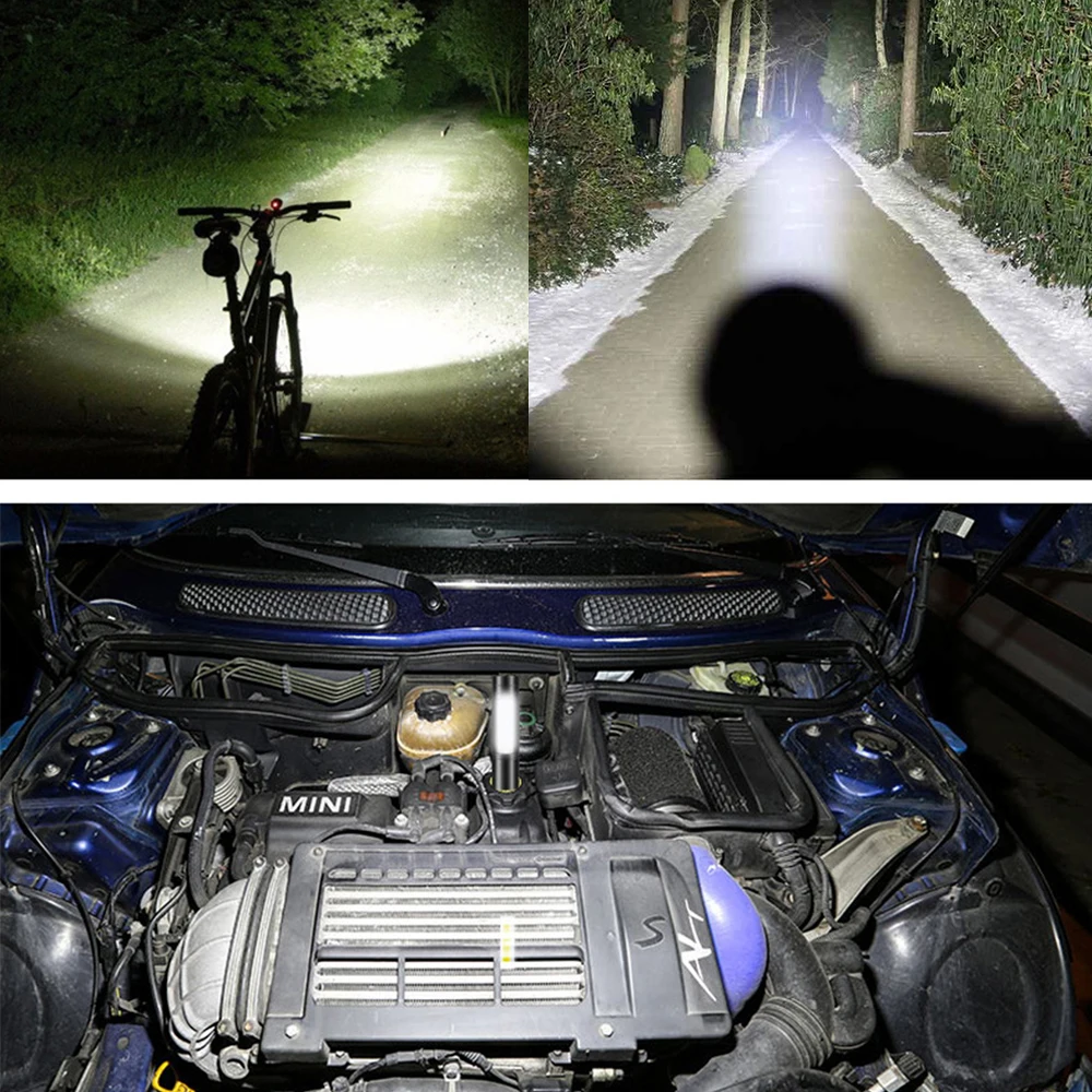 USB rechargeable Bicycle light COB+LED Riding flashlight lamp 3 mode Waterproof portable Bike light Cycling lighting send straps