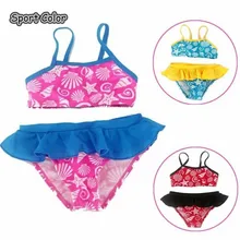 Милый детский купальный костюм, детский купальник из двух предметов, милый купальный костюм для девочек, качественная пляжная одежда для детей 6-24 месяцев