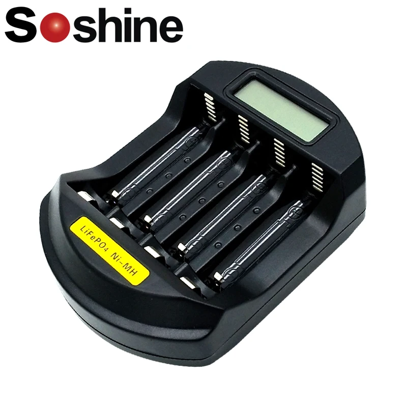 

Original Soshine SC-C5 Intelligent Battery Charger with LCD & USB Input Smart Charger for LitePO4 14500 10440 NiMH AA AAA