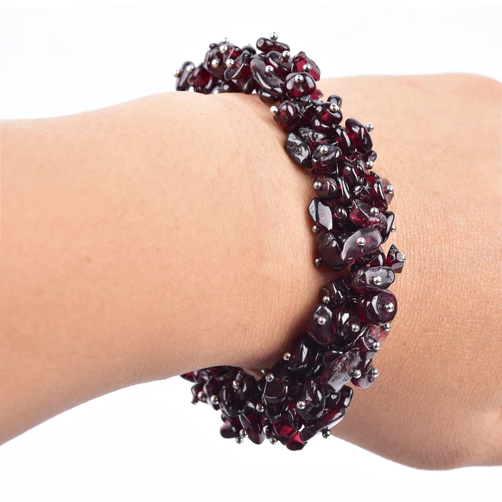 Asingeloo Irregular Garnet Johnstonotite Beads Handmade Bracelets Gift for Women Summer Hot Sale