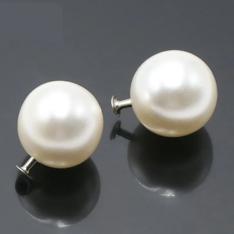 50/100Sets Round Imitation Pearl Rivets Studs DIY Wedding Decoration Rivet Pearl Clothing Set Shoes Bag Accessories Beads Spikes metal rivets metal studs pearl rivets