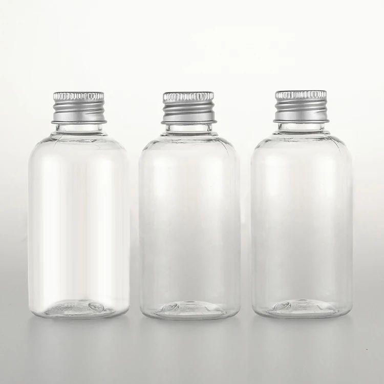 100pc 70ml Empty clear Cosmetic Bottles With Aluminum Lid,Colored 70CC