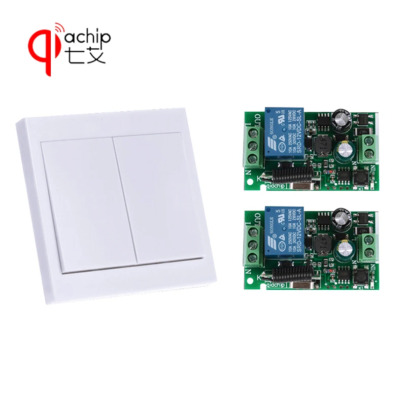 

433Mhz Remote Control Switch Wall Panel Wall Transmitter and RF Receiver for AC 110V 220V Ceiling Lamp Light Wireless Controller