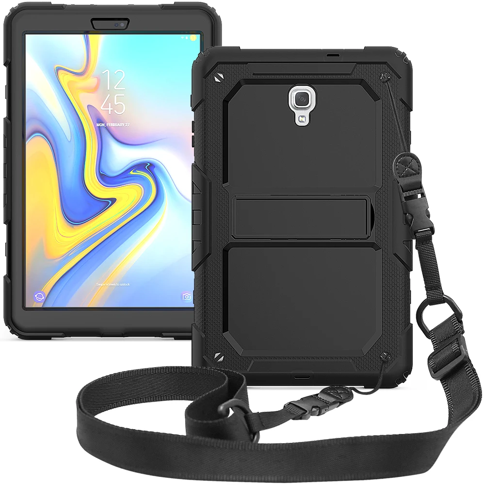 

For Samsung Galaxy Tab A 10.5 2018 Case Cover T590 T595 SM-T590 Fashion High Impact Armor pc Silicone Stand Holder Skin Cases