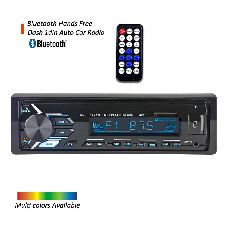 

DYDNAUDIO 3077 Bluetooth Autoradio ISO connector Car stereo player with hands free phone call USB remote control front AUX-in