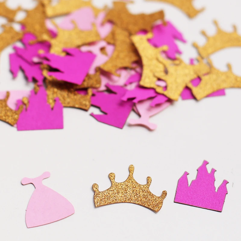 Pink FREE SHIPPING 100 1" Princess Crown Glitter Confetti 