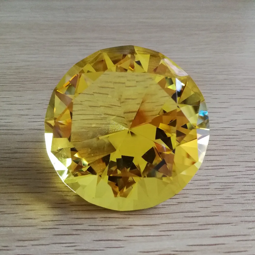 Wholesale 60mm 6Pcs Topaz Crystal Glass Diamond Paperweight Crystal