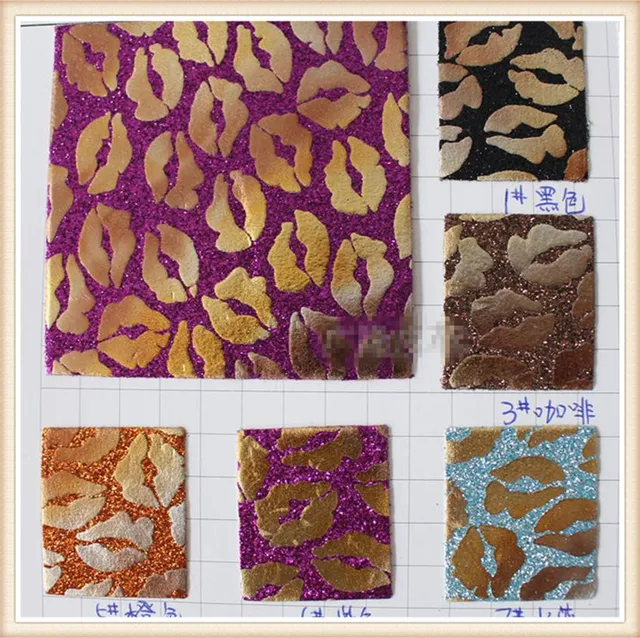 flash glitter pvc leather