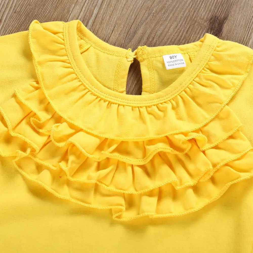 Toddler Kids Baby Girls Cotton Top T-shirt Short Sleeve Denim Long Pants Outfits Clothes Fashion Clothing