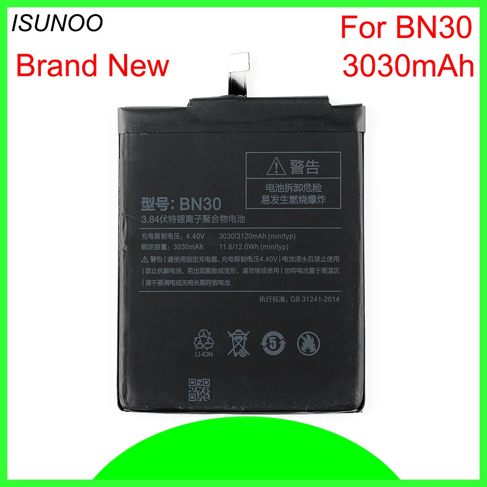 

ISUNOO BN30 Battery 3030mAh for Xiaomi Redrice 4A Hongmi 4A Battery
