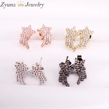 10 пар ZYZ339-1546 прозрачный CZ звезда серьги-гвоздики в форме модные женские серьги микро сверкающий Циркон Камень массивные серьги