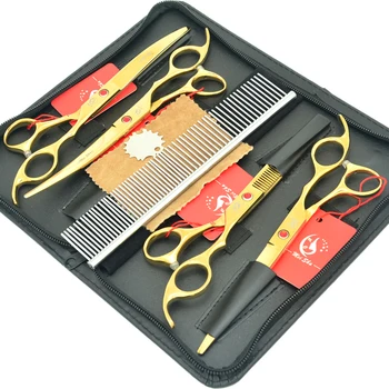 

7.0" Meisha Big Professional Pet Straight & Curved Cutting Shears JP440C Thinning Tijeras Dog Grooming Scissors with Case HB0090