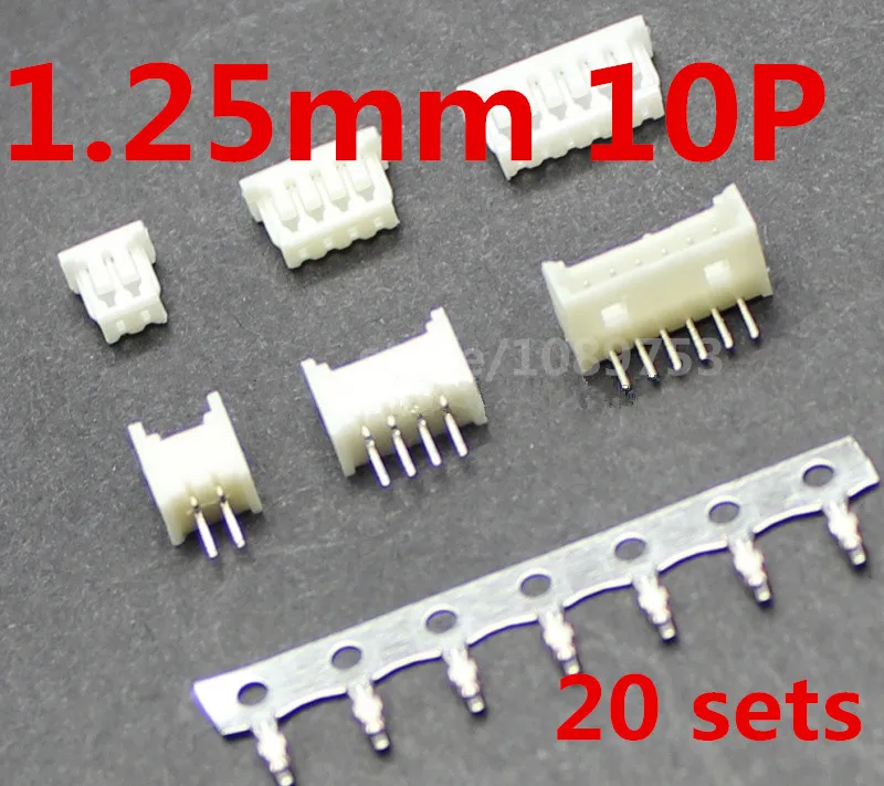 

Micro JST 1.25mm T-1 10Pin Straight Connector Plug Female ,Male x 20 Sets