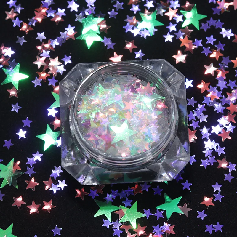 

2g Sparkle Nail Glitter Sequins Colorful Paillettes Nail Flakies Heart Star Round Butterfly 3D Nail Decoration UV Gel Polish
