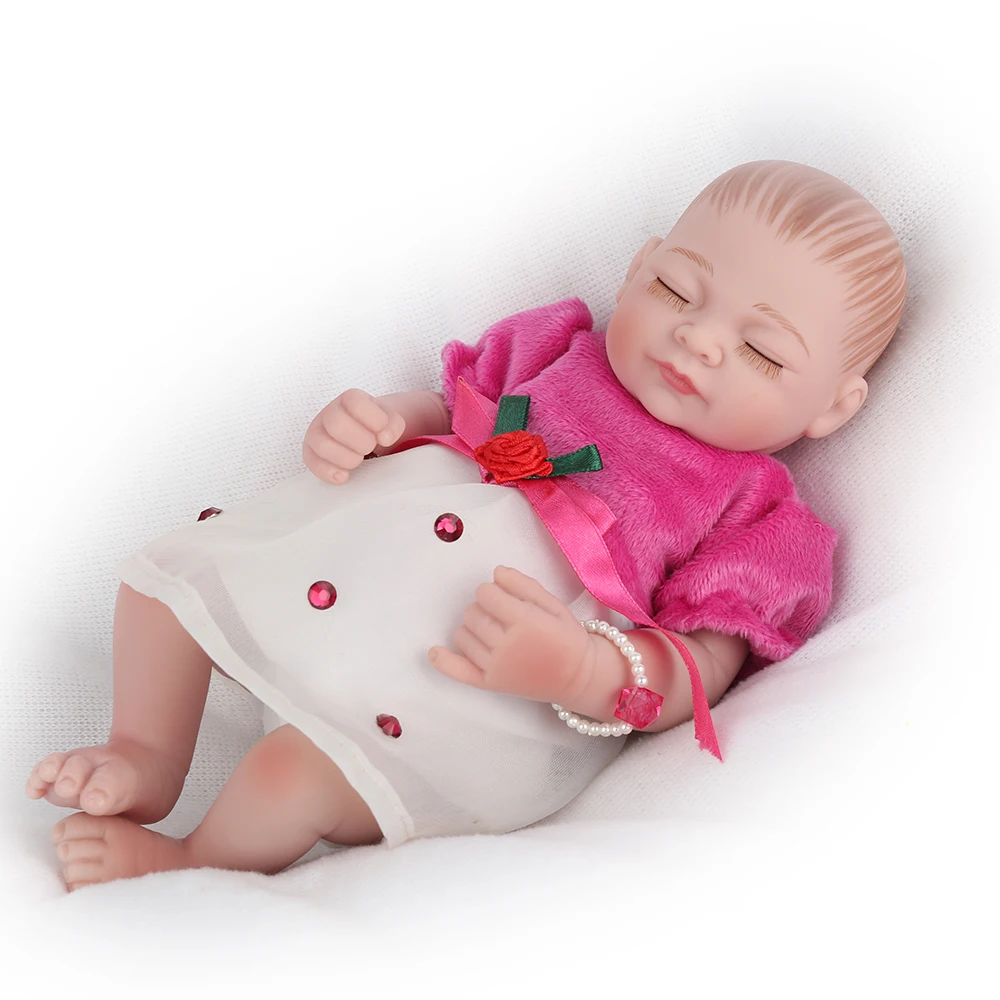 NPKDOLL 25 см цельное тело Siliocne виниловые куклы Reborn игрушки для детей силиконовые