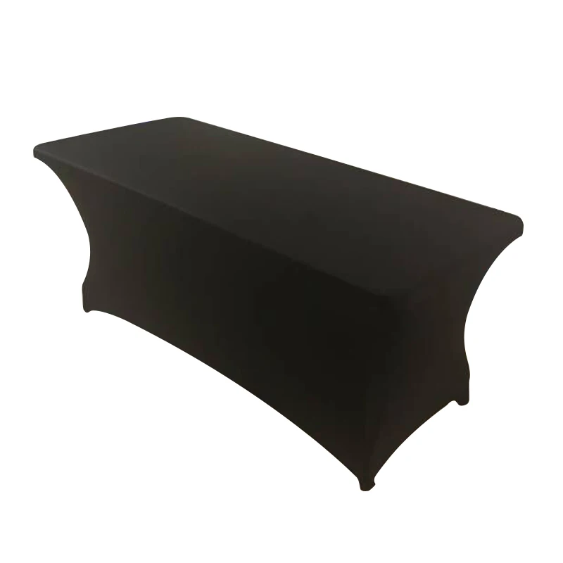 6ft 183x76x76cm Black White Rectangular stretch table cover for wedding