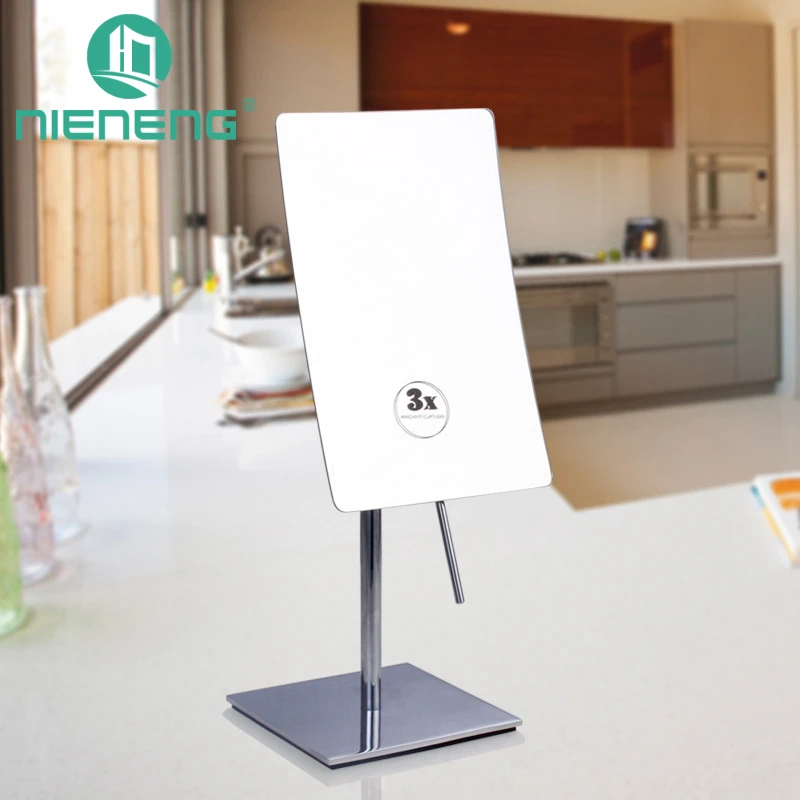

Nieneng Makeup Mirrors 304 Stainless Steel Table Stand LED Light Mirror 3X Bath Make Up Mirror Cosmetic Bathroom Mirror ICD60541