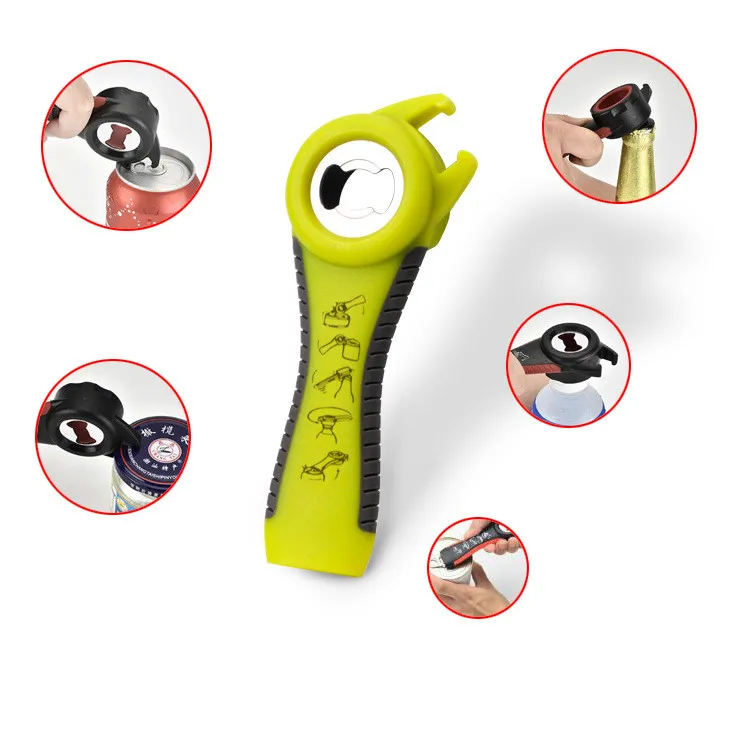 5 in 1 Hot Dropshipping !!! Multifuctional All In One Opener Bottle Opener Jar Can Kitchen